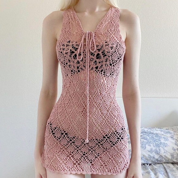 Newport News Dresses & Skirts - lace up front longline cami top or super mini cover up
style dress